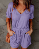 Casual Jogger Drawstring Romper Shorts