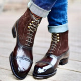Bullock Flock Lace-up Round Toe Boots