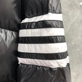 Down-Filled Matte Nylon 4 Stripe Jacket