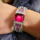 Dubai Red Garnet Stone Bangle Bracelet