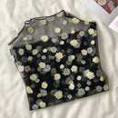 Casual Mesh Daisy Flower Top