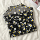 Casual Mesh Daisy Flower Top