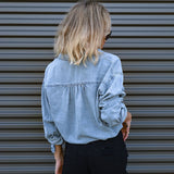 Jean Cropped Drawstring Top