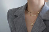Solid Gold Bar Necklace