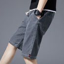 Casual Striped Jean Shorts