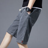 Casual Striped Jean Shorts