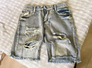Ripped  Loose Fit Jean Shorts
