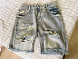Ripped  Loose Fit Jean Shorts