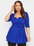 Plus Size Bow Peplum Top