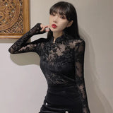 Fashion Lace Button Top