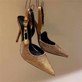 Buckle Rhinestone High Heels
