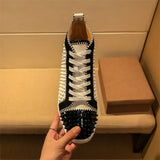 High Top Genuine Leather Rivet Shoes