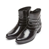 Leather Zip Pointed Toe Boots