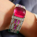 Dubai Red Garnet Stone Bangle Bracelet