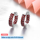 Natural Red Garnet Clip Earring