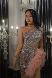 One Shoulder Elegant Asymmetric Dress