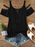 Open Back Short Sleeve Top