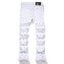 White Polka Dot  Rhinestone Jeans