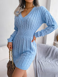V-neck Knitted Fit Dress