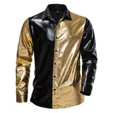 Glossy Split Color  Dress Shirt