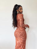 Long Sleeve Evening Party Dress