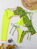 Yellow Leopard 3 Piece Bikini