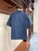 Single breasted Lapel Pocket Jeans Dress Shirt
