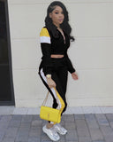 Multi Color Cropped  Hooded Sweatsuit