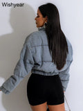 Stand Collar Jean Winter Jacket