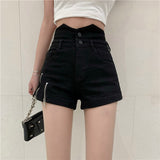 High Waist Two Zipper Shorts