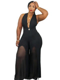 Plus Size Chiffon V Neck Romper