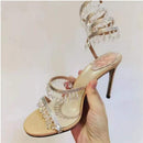 Crystal Wrap Around High Heels