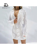 Knitted Short Button Dress