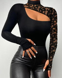 Left Lace Sleeve Top
