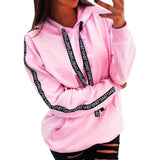 Loose Letter Ribbon Sweater Hoodie