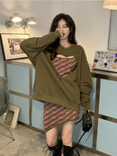 Heart Cut Out Dress Set SweatShirt
