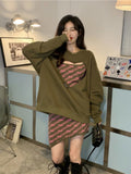 Heart Cut Out Dress Set SweatShirt