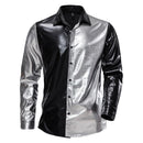 Glossy Split Color  Dress Shirt