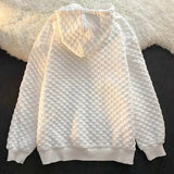 Waffle Zip up Pocket Sweater Hoodie