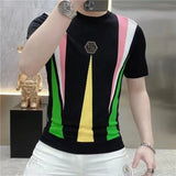 O-Neck Loose Short Sleeve Striped Shirt Top