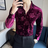 Velvet Flower Dress Shirt