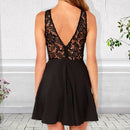 Black Lace Mesh Dress