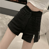 High Waist Two Zipper Shorts