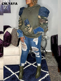 Camouflage Safari Puff  Sweater Hoodie