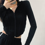 Hooded Zipper  Slim Sweater Hoodie