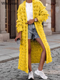Tassel Knitted  Long Cardigan