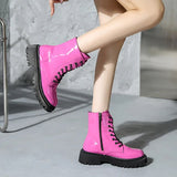 Patent Leather Platform Motorcycle Boots
