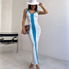 Front Stripe V Neck Dress