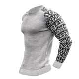 Basic Sleeve Print Knit Sweater