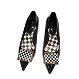Leather Checkered High Heels